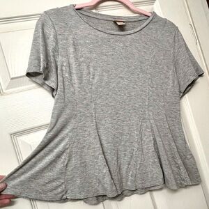 Mossimo Heather Gray Peplum Top Size M